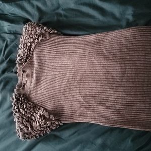 MIU MIU Knit Stretch Ribbed Wool Sweater Top